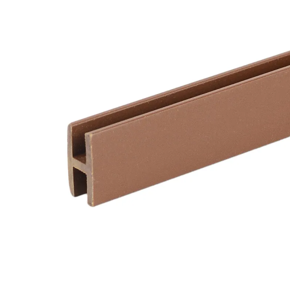 Side view of Brown H Shaped Channel Plastic Profile - ASMCO