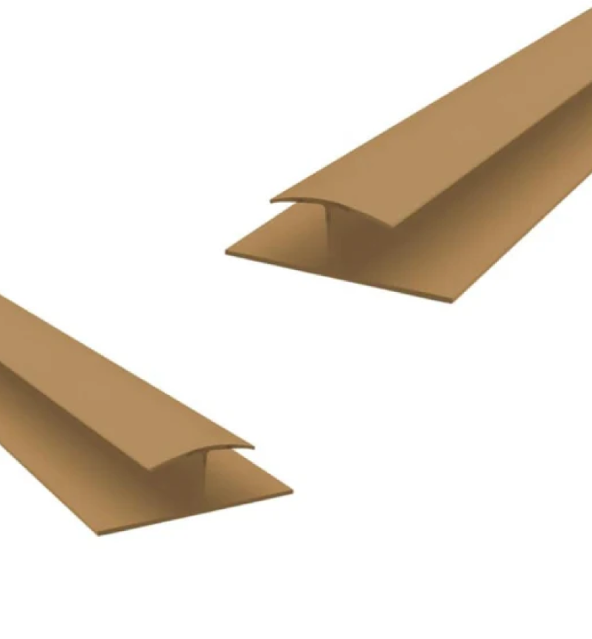 Brown H Shaped Channel Plastic Profile side view for various industrial and architectural applications - asmco