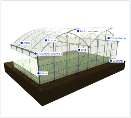 H Shaped Channel Plastic Profile used in greenhouse structure for support and stability - asmco