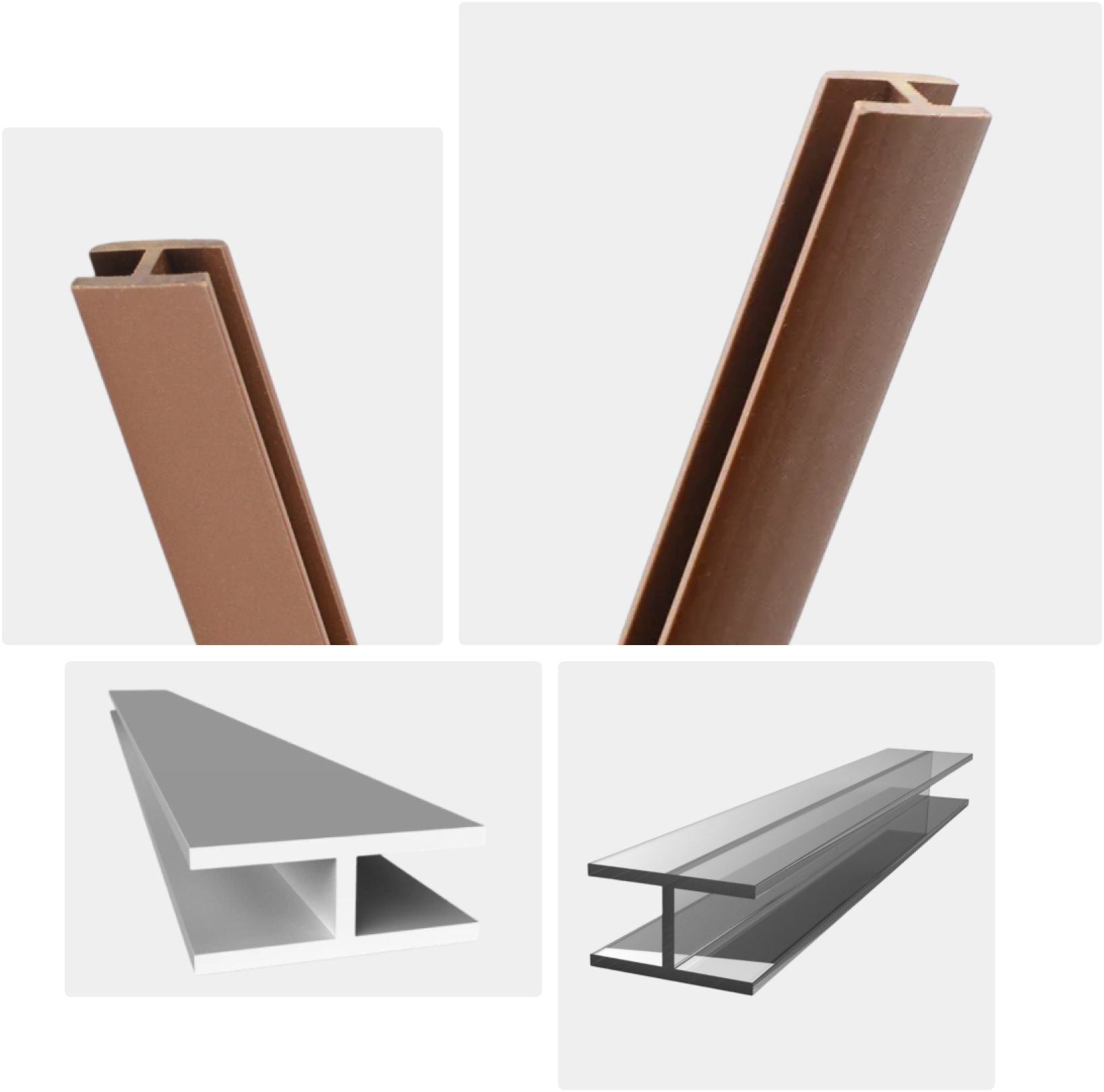 H Channel Plastic Profile by asmco for Construction, Interior Design, and Industrial Applications