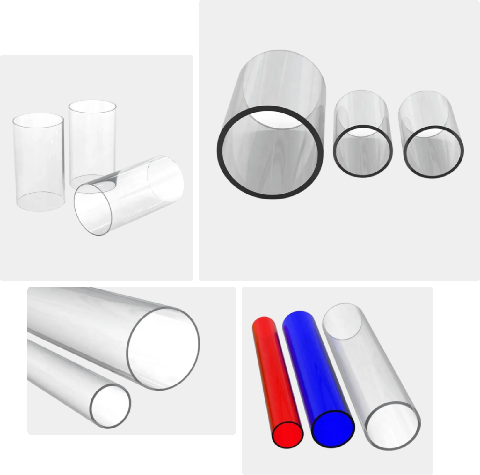 Transparent round plastic tubes for versatile industrial and decorative applications by asmco - corrosion-resistant and UV-stable